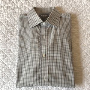 Mens Bonobos grey and white small check dress shirt